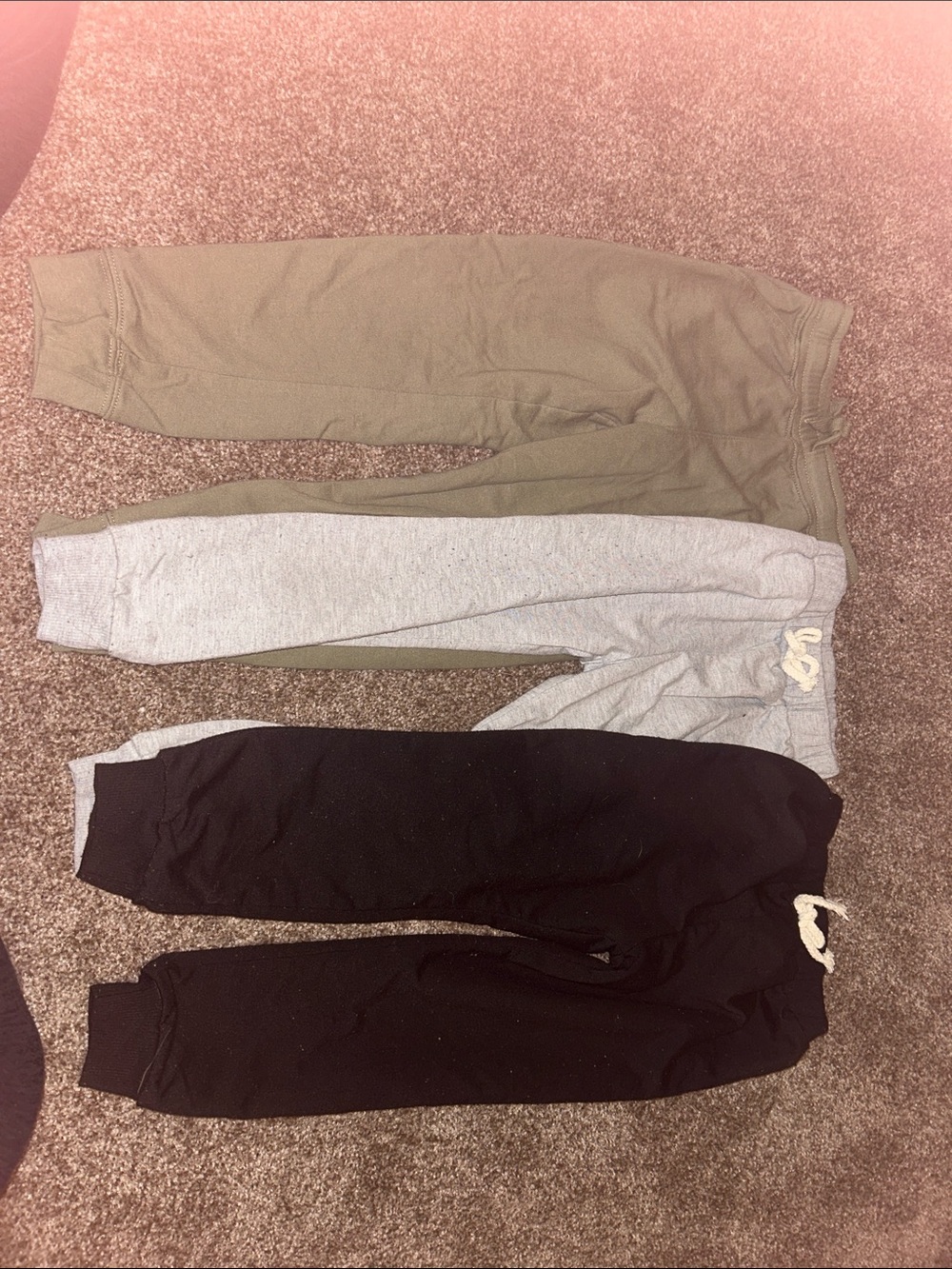 Kids Sweatpants Bundle - Olive, Gray, Black Lounge Pants